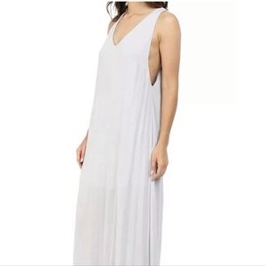 LANSTON XS Light Blue Long Midi Dress Drop Armhole Sleeveless Lined Scoop Neck